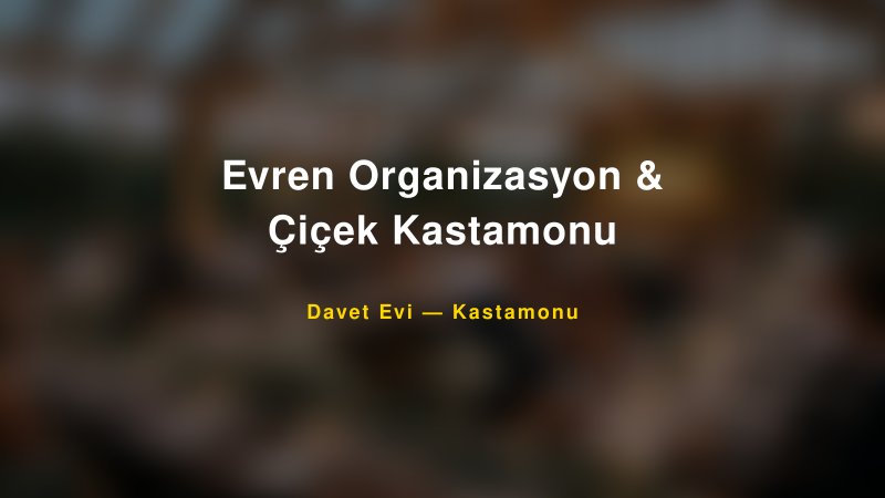Evren Organizasyon & Çiçek Kastamonu Fiyatları ve Paket Seçenekleri — 1