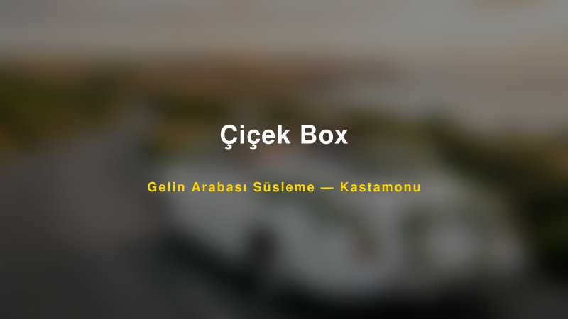 Çiçek Box ile Trend Gelin Arabası Yazıları ve Konseptleri — 1
